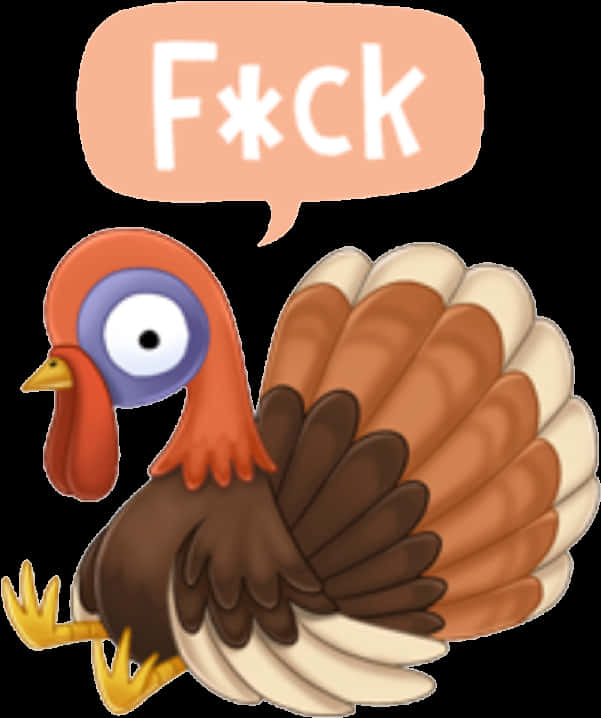 Cartoon Turkey Expletive Bubble PNG