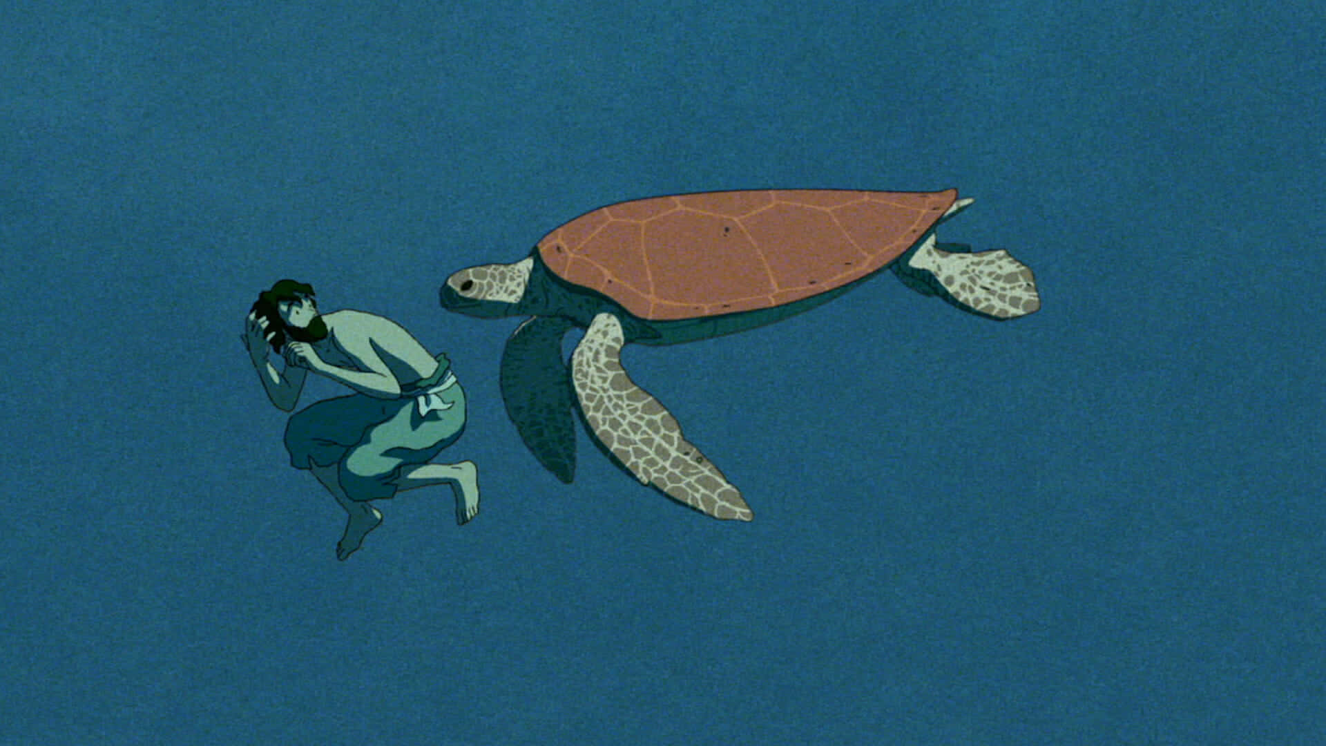 Einecartoon-schildkröte Kommt Aus Ihrer Schale Heraus