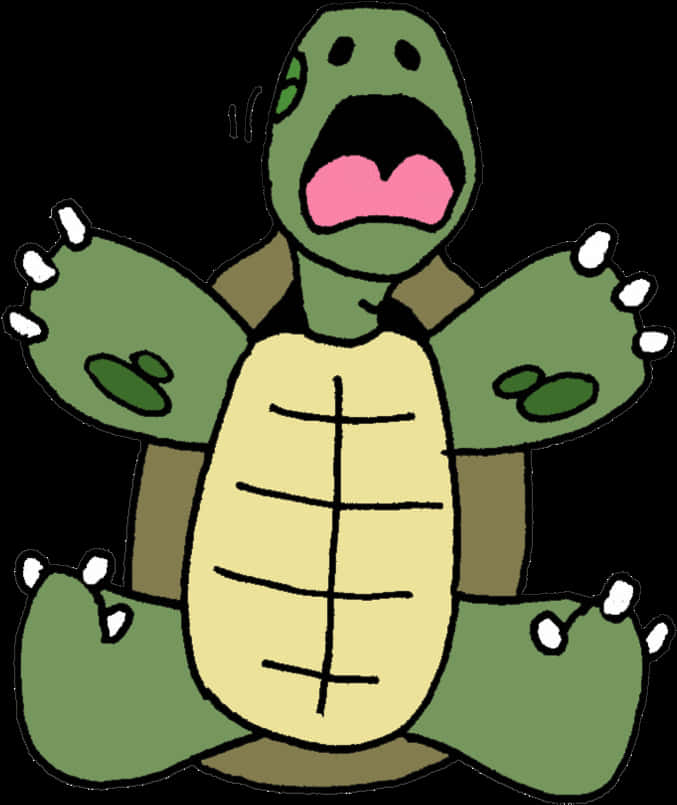 Cartoon Turtle Shocked Expression PNG