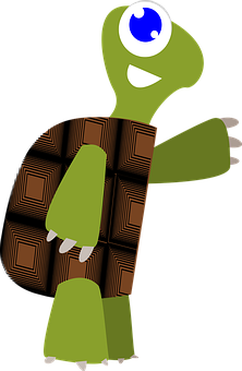 Cartoon Turtle Waving PNG