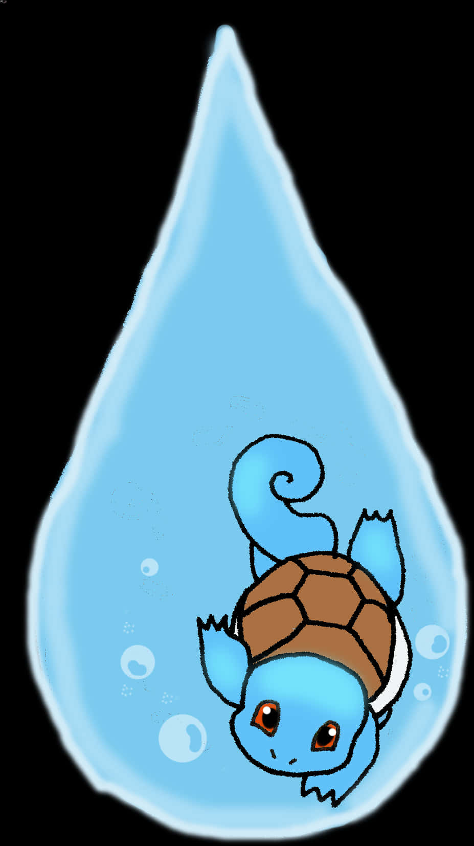 Cartoon Turtlein Water Drop PNG