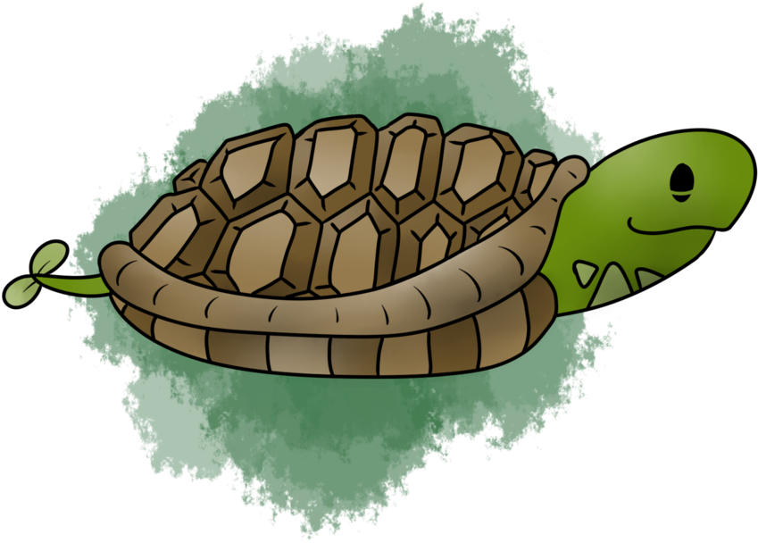 Cartoon Turtleon Green Background.png PNG