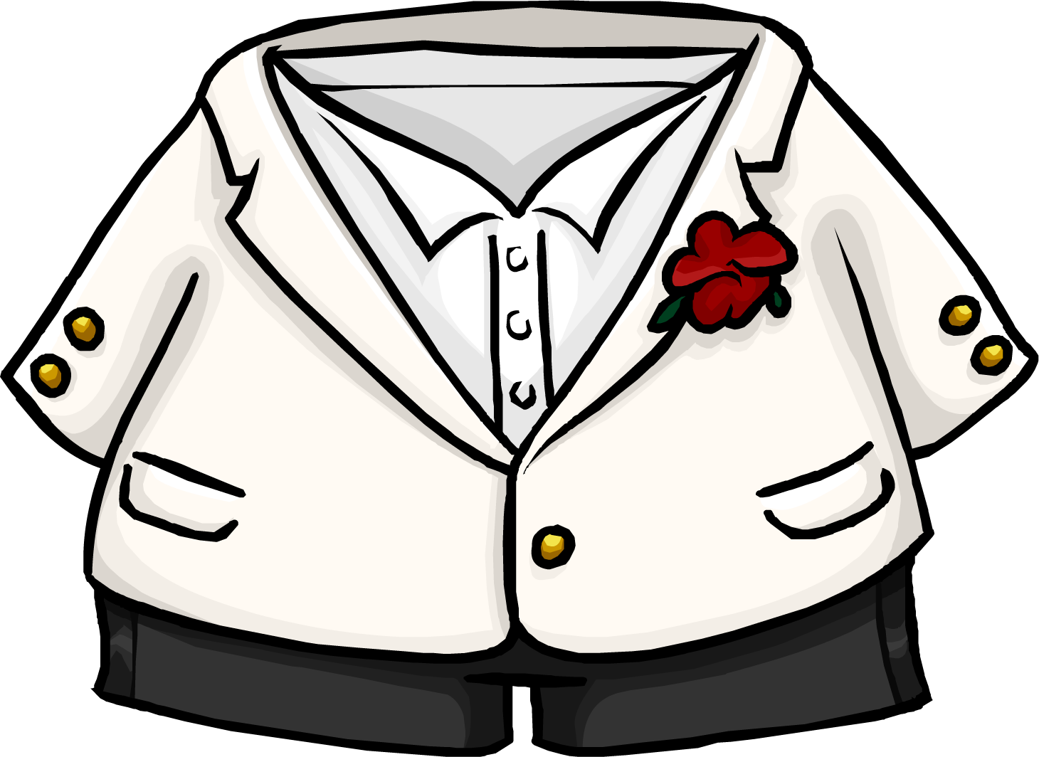 Cartoon Tuxedo Shirt Clipart PNG