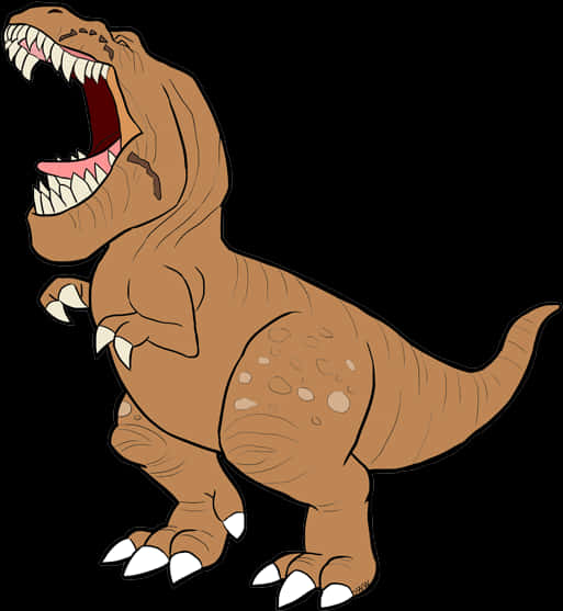 Cartoon_ Tyrannosaurus_ Rex_ Roaring PNG