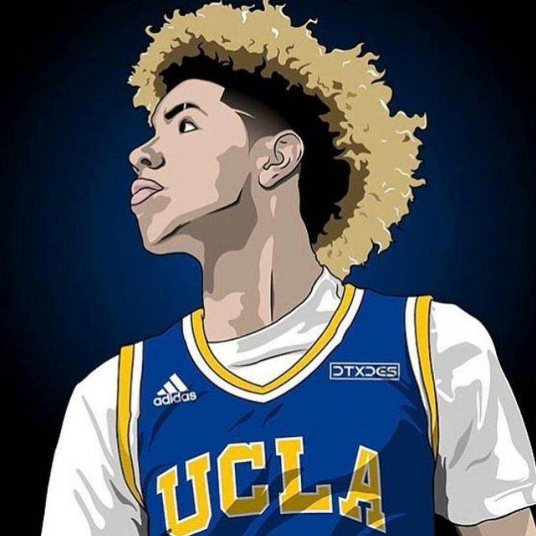 Download Cartoon UCLA Lonzo Ball Wallpaper