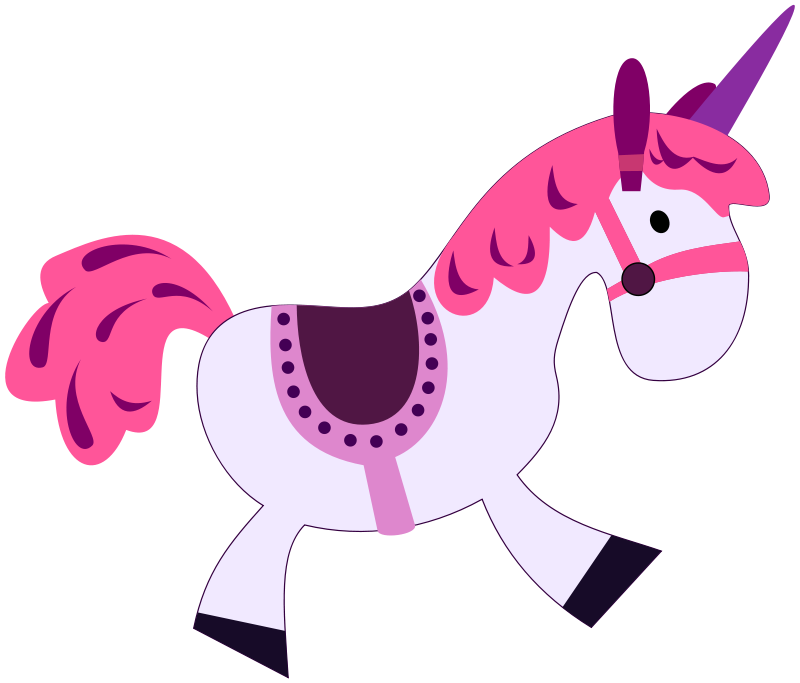 Cartoon Unicorn Illustration PNG