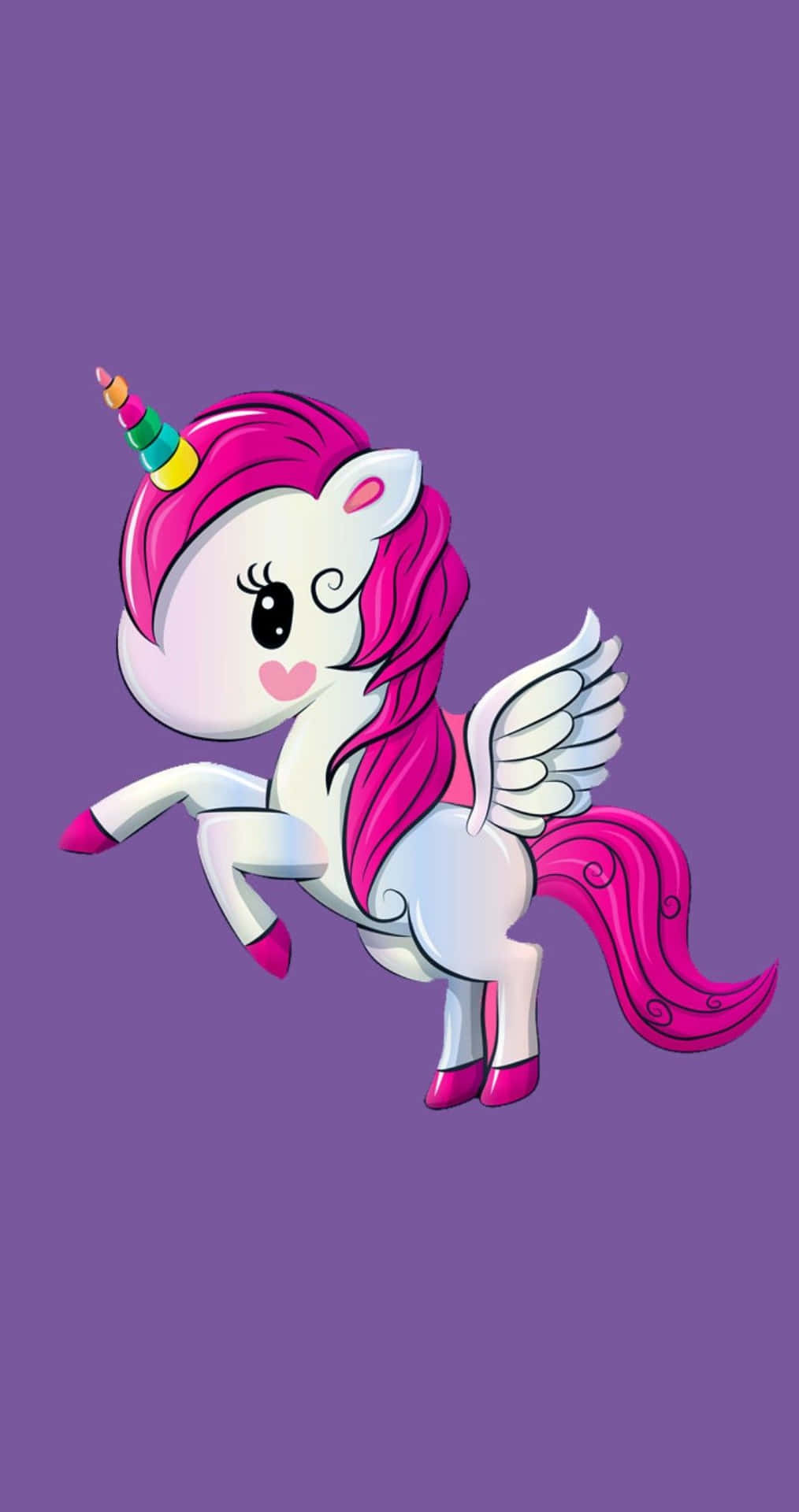 A Cartoon Unicorn With Pink Wings And A Pink Crown