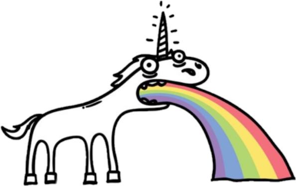 Cartoon Unicorn Rainbow Vomit PNG