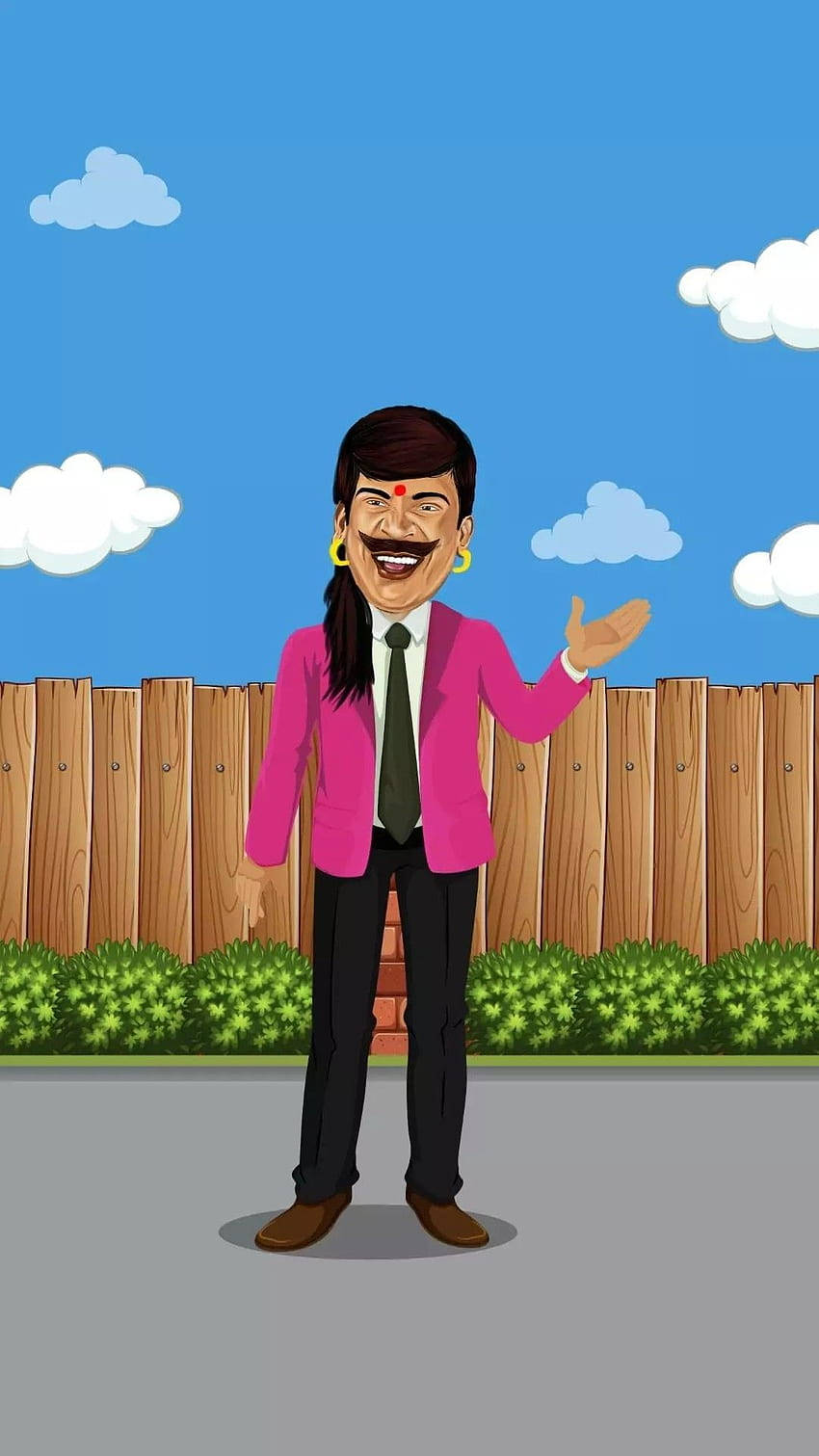 Cartoon Vadivelu In Pink Suit