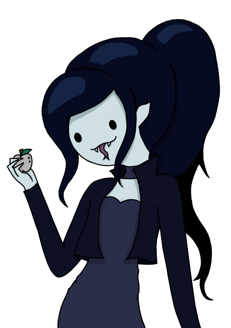 Cartoon Vampire Girl Holding Bat PNG