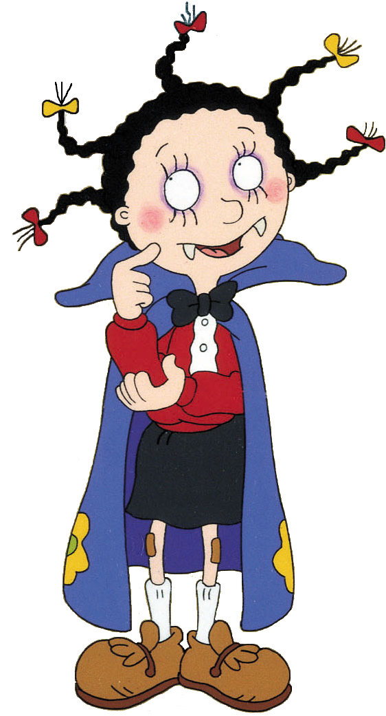 Cartoon Vampire Girl Thumbs Up PNG