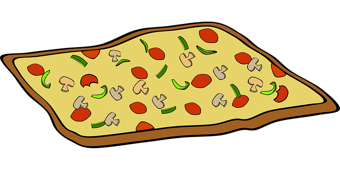 Cartoon Veggie Pizza Illustration PNG