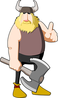 Cartoon Viking Warrior Gesture PNG