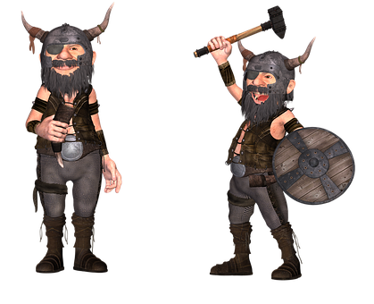 Cartoon Viking Warriors PNG