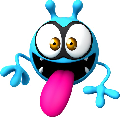 Cartoon Virus Character Sticking Out Tongue PNG