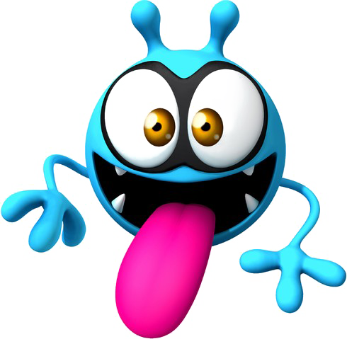 Download Cartoon Virus Character Sticking Out Tongue 