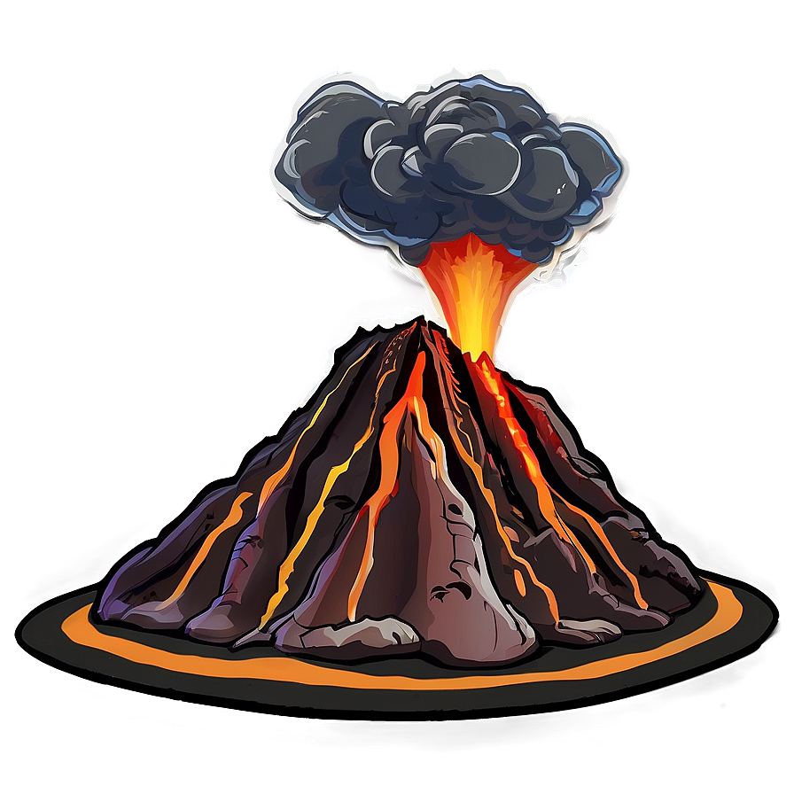 Download Cartoon Volcano Eruption Png 05232024 | Wallpapers.com