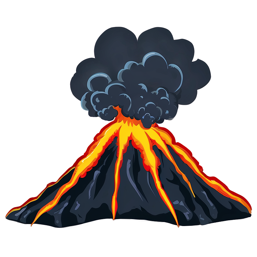 Download Cartoon Volcano Eruption Png 05232024 | Wallpapers.com