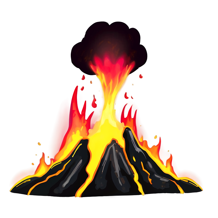 Cartoon Volcano Fire Png 72 PNG