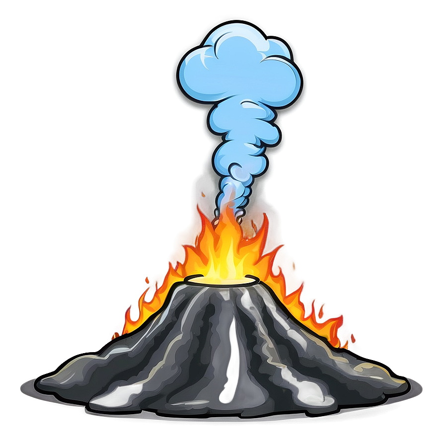 Cartoon Volcano Fire Png Sve71 PNG