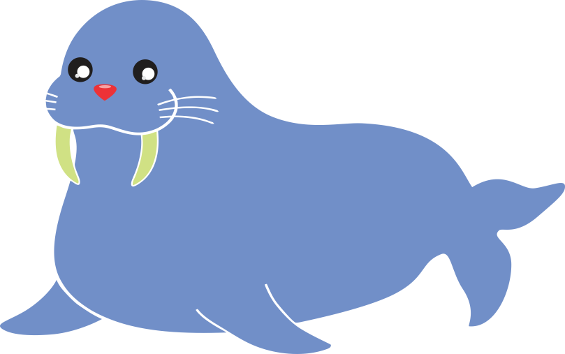 Download Cartoon Walrus Blue Background | Wallpapers.com
