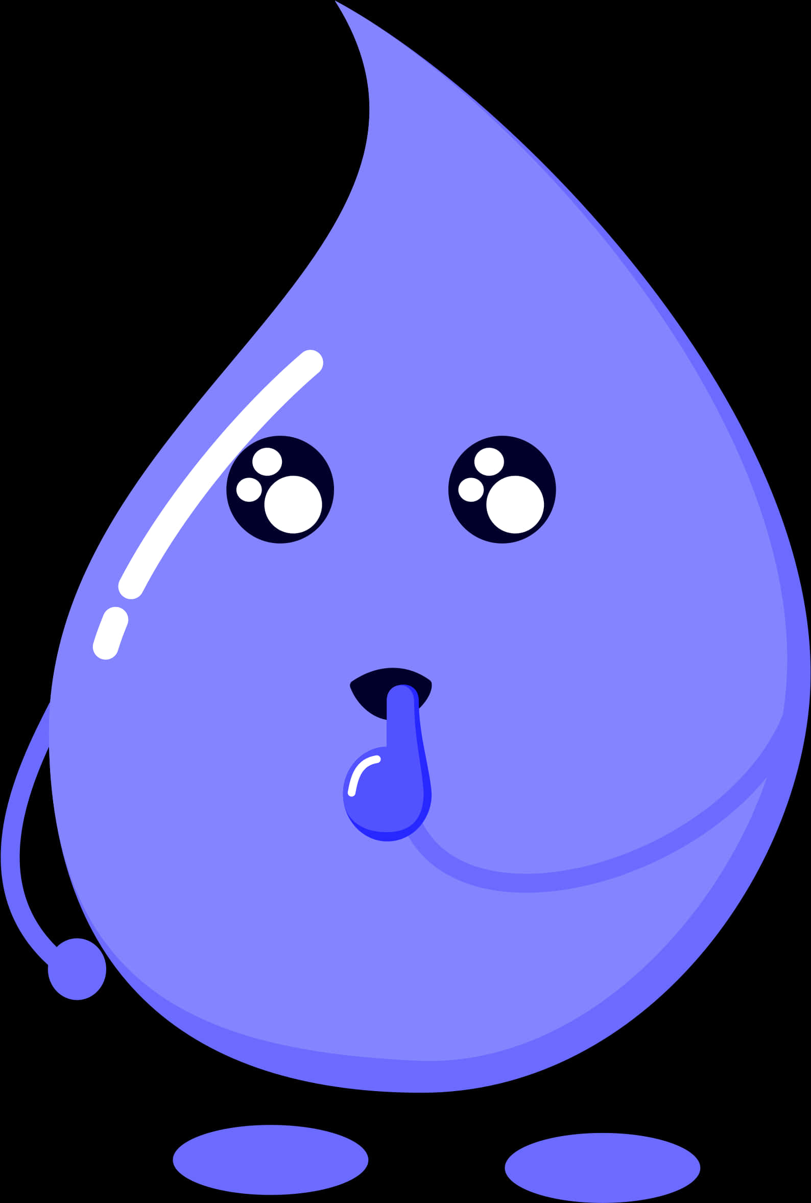 Cartoon Water Drop Character PNG