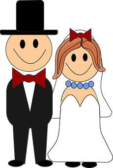 Cartoon Wedding Couple.png PNG