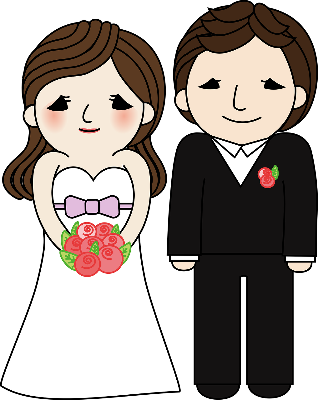 Cartoon Wedding Couple.png PNG