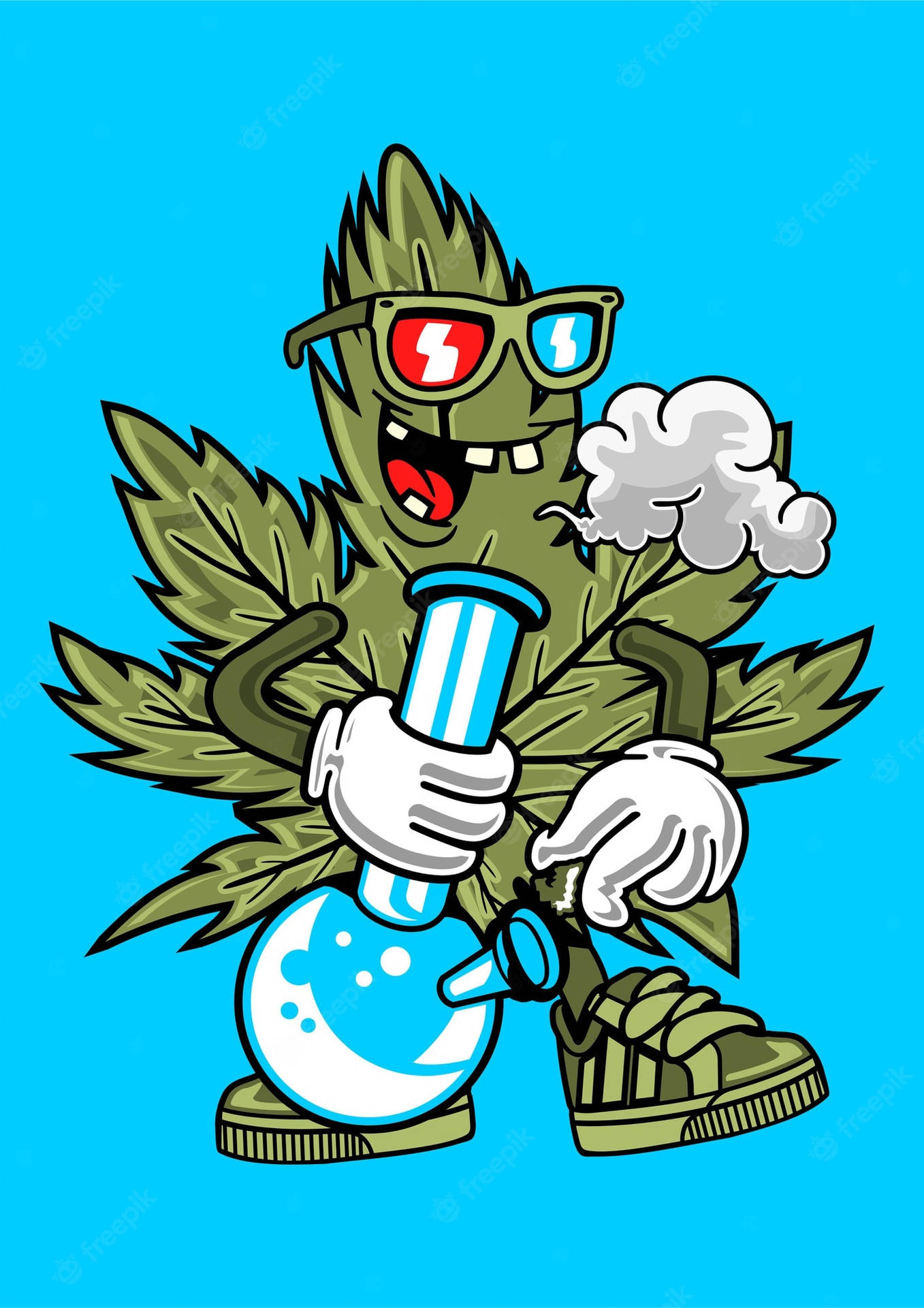 Cartoon Weed On Pipe Picture