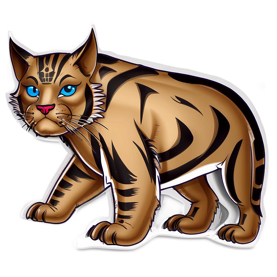 Cartoon Wildcat Drawing Png 06132024 PNG