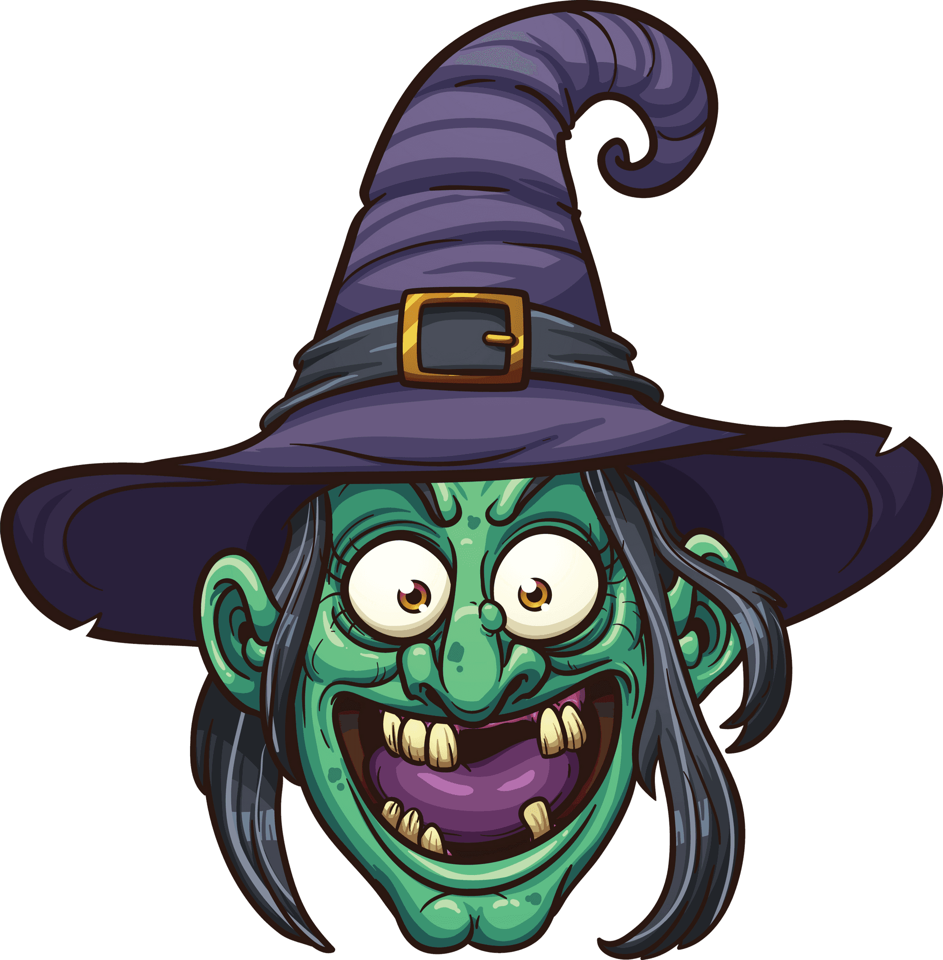 Cartoon Witch Portrait PNG
