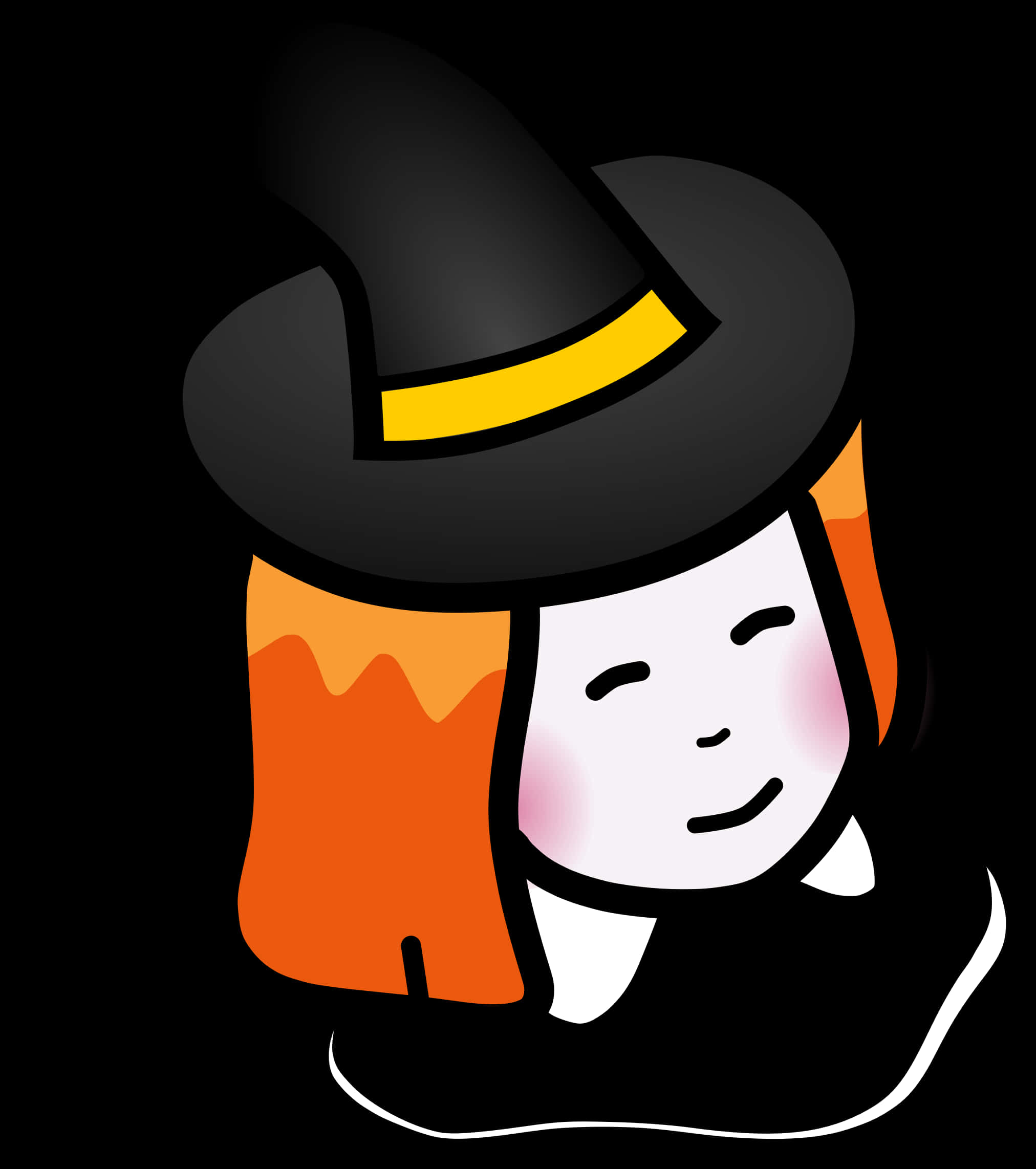Cartoon Witchin Black Hat PNG