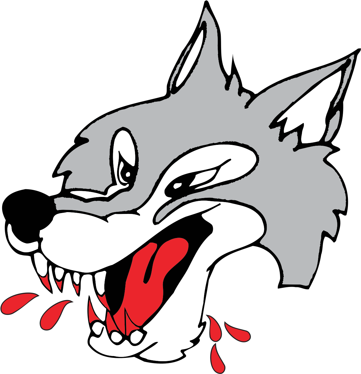 Cartoon Wolf Growling PNG