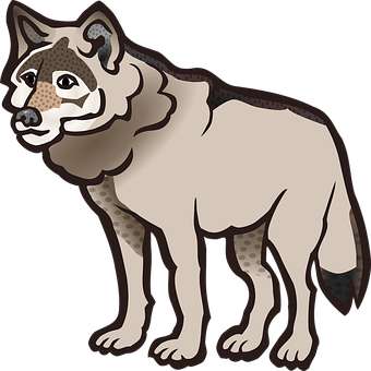 Download Cartoon Wolf Standing 