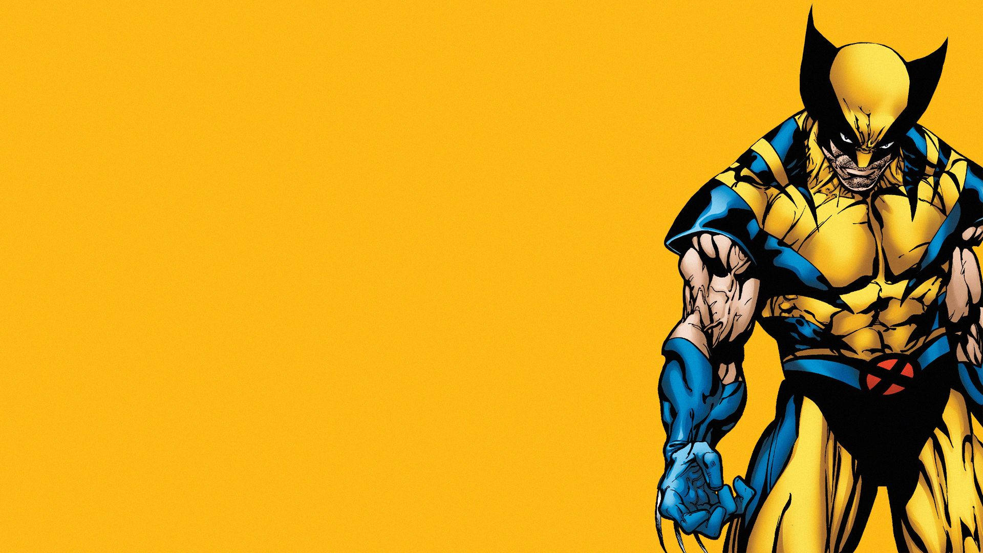 Cartoon Wolverine sporting his classic yellow and black outfit Wallpaper