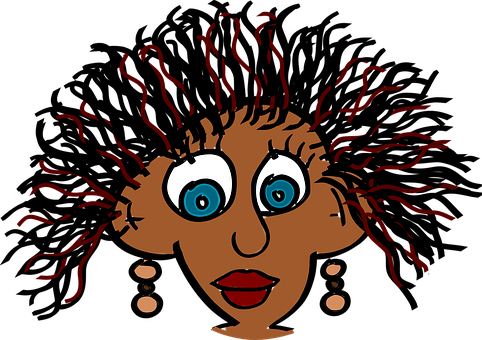 Cartoon Woman Head Expression PNG