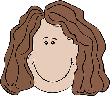 Cartoon Woman Smiling Face PNG