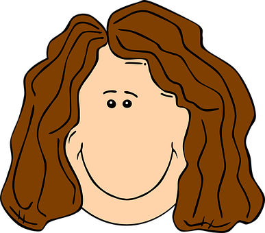 Cartoon Woman Smiling Portrait PNG