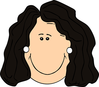 Cartoon Woman Smiling Portrait PNG