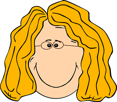 Cartoon Woman With Glasses PNG