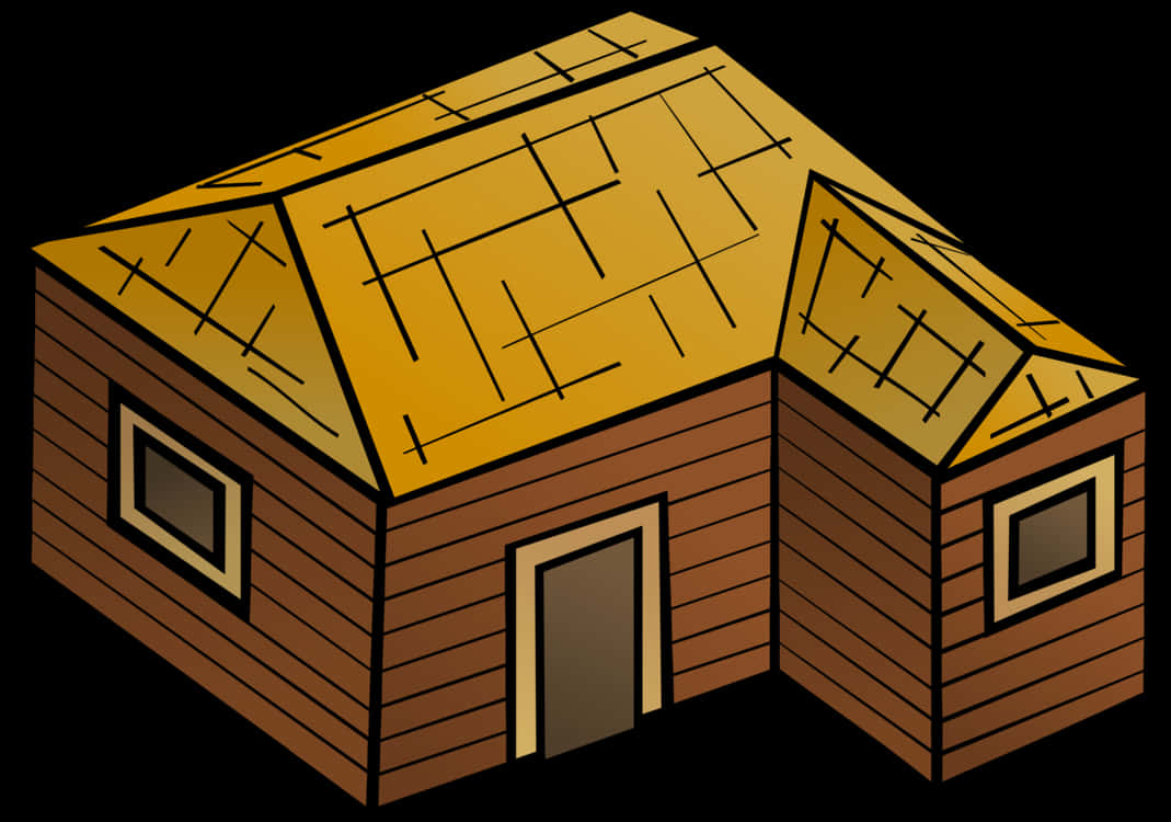 Cartoon Wooden House Illustration PNG