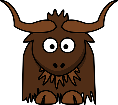 Cartoon Yak Character PNG