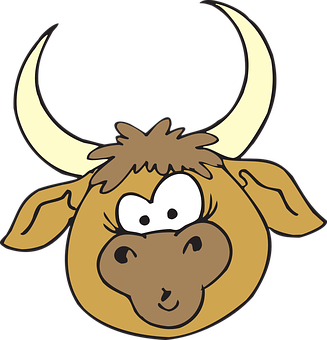 Cartoon Yak Head Illustration PNG