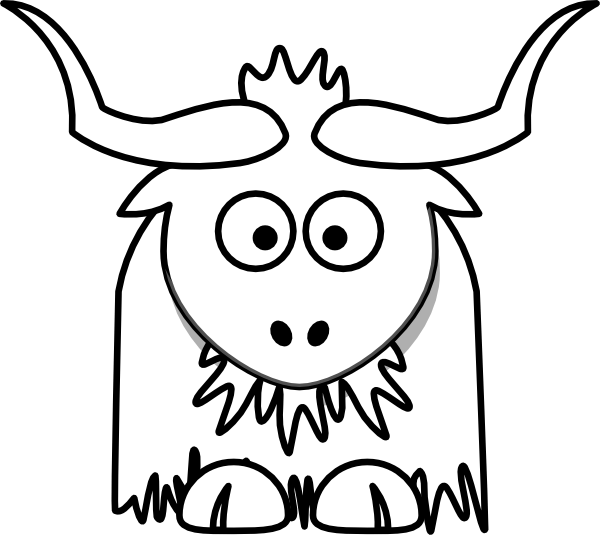 Cartoon Yak Illustration.png PNG