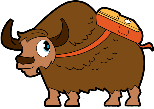 Cartoon Yak With Baggage PNG