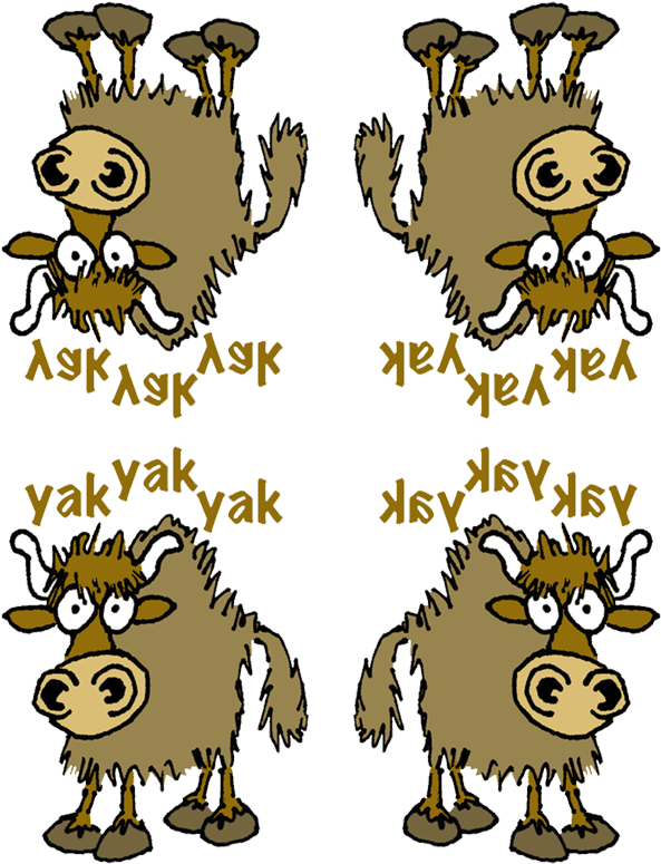 Cartoon Yaks Repeating A S K Y A K Pattern PNG
