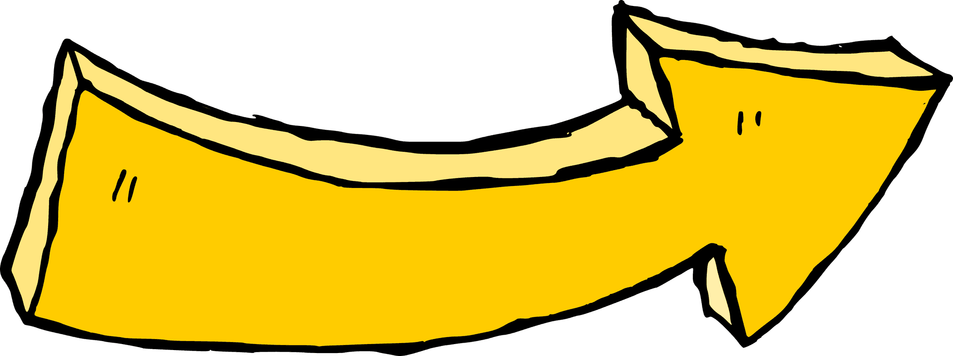 Cartoon Yellow Arrow PNG