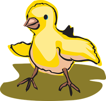 Cartoon Yellow Baby Chick PNG