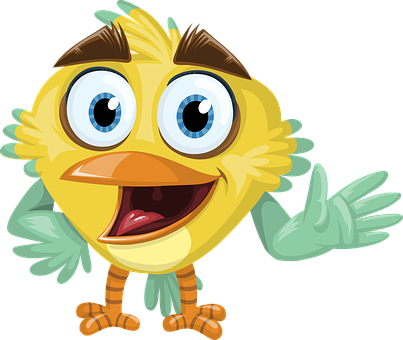 Cartoon Yellow Bird Character PNG