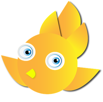 Cartoon Yellow Bird Graphic PNG